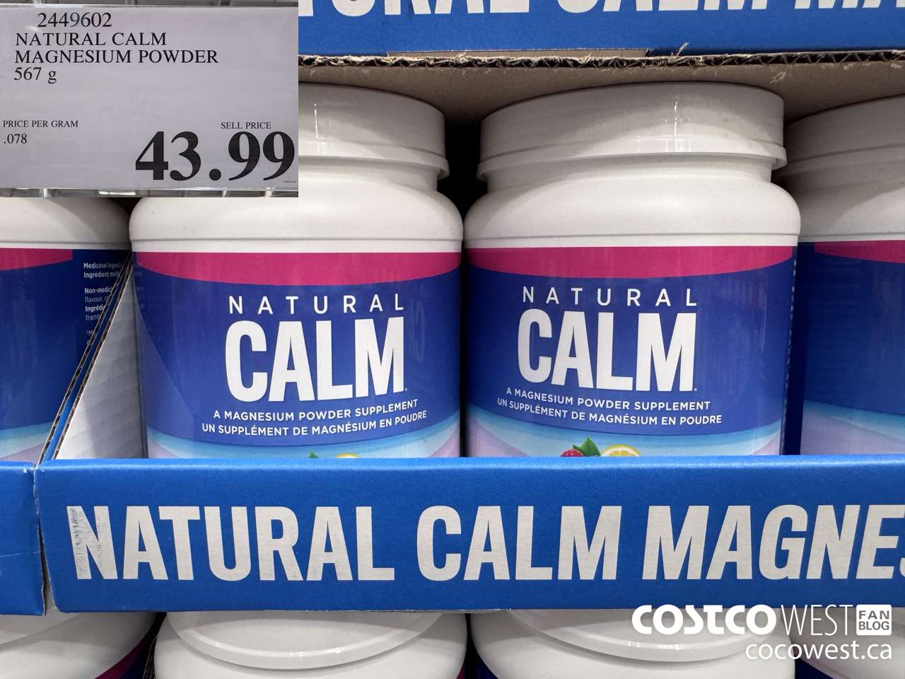 2449602 NATURAL CALM MAGNESIUM POWDER 567 g $43.99