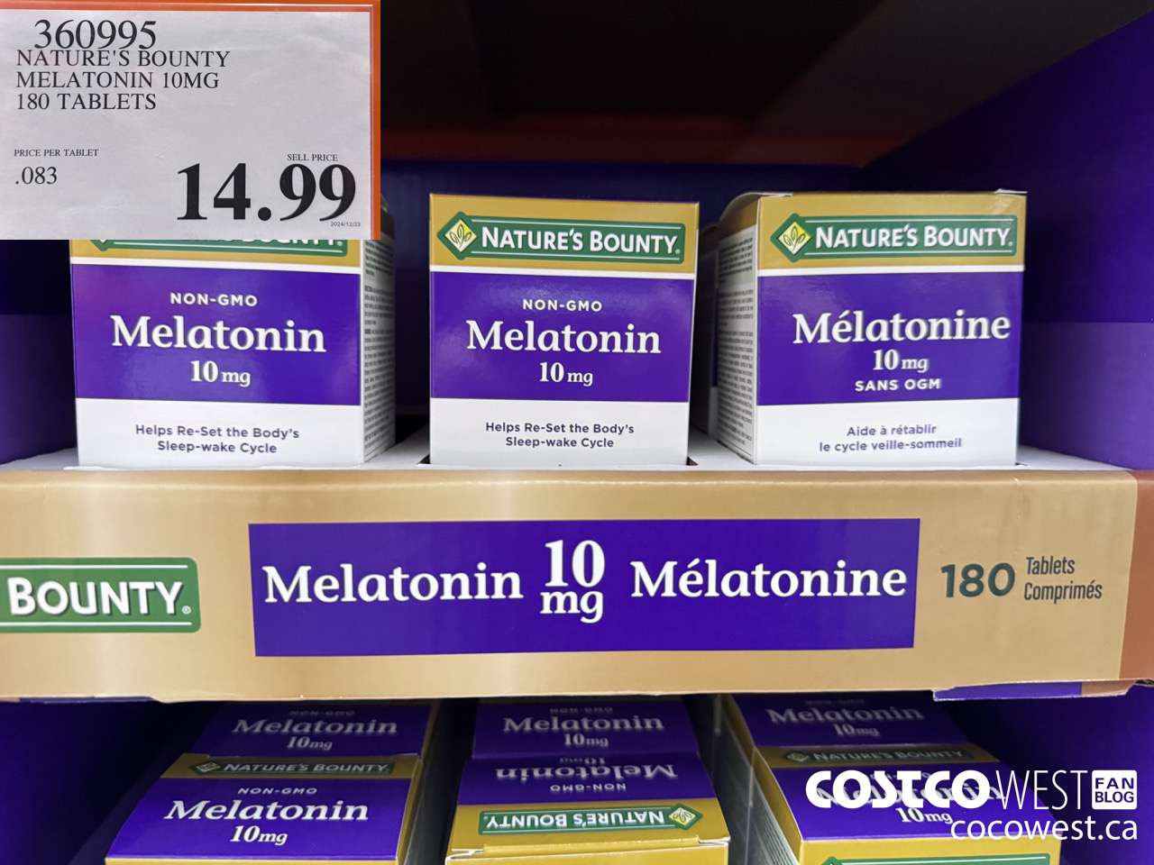 360995 NATURE'S BOUNTY MELATONIN GUMMIES 180 GUMMIES $14.99