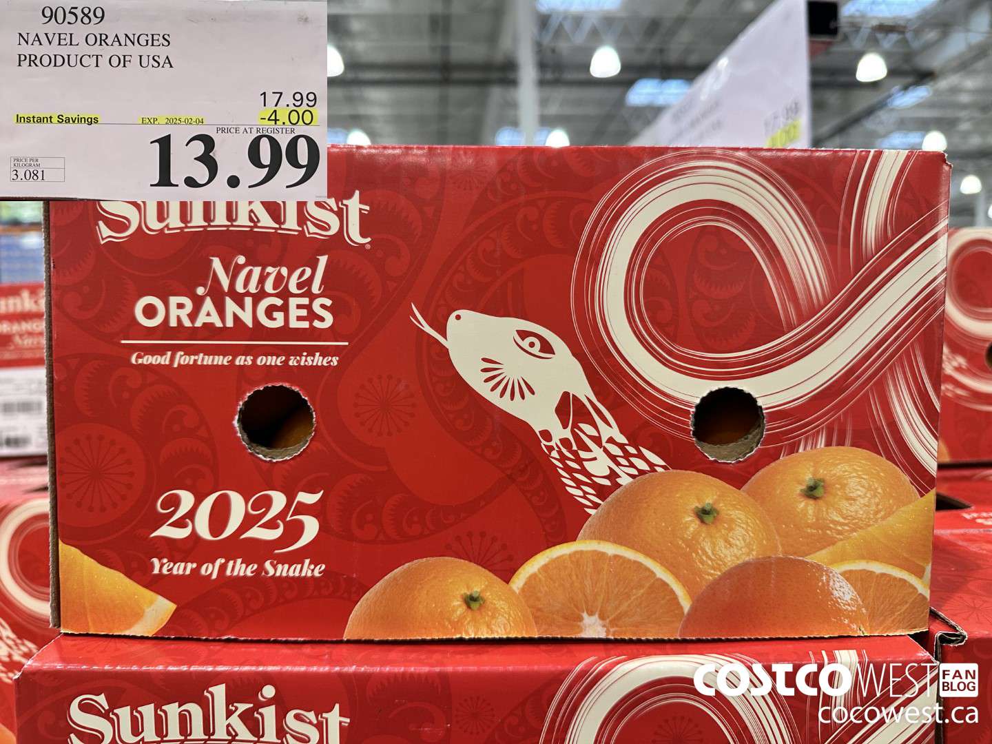 90589 NAVEL ORANGES PRODUCT OF USA ($4.00 INSTANT SAVINGS EXPIRES ON 2025-02-04) $13.99