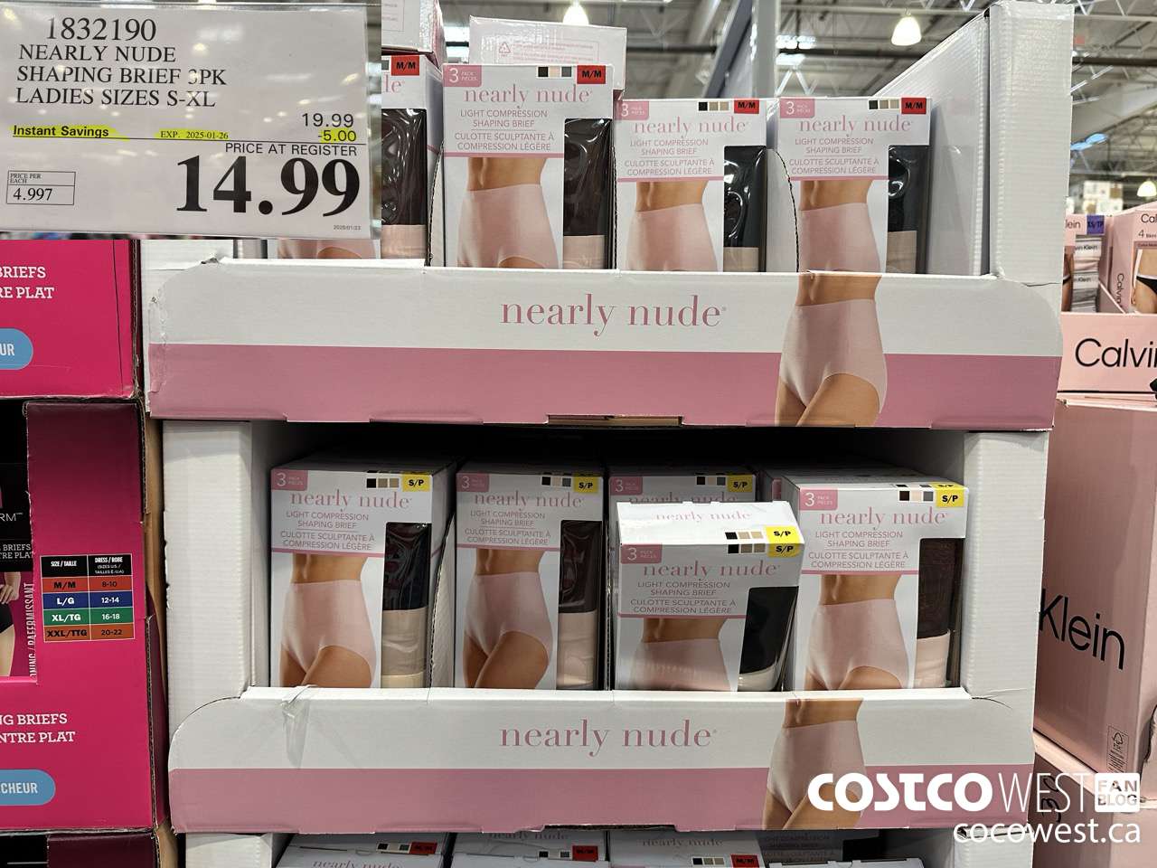 1832190 NEARLY NUDE SHAPING BRIEF 3PK LADIES SIZES S-XL ($5.00 INSTANT SAVINGS EXPIRES ON 2025-01-26) $14.99