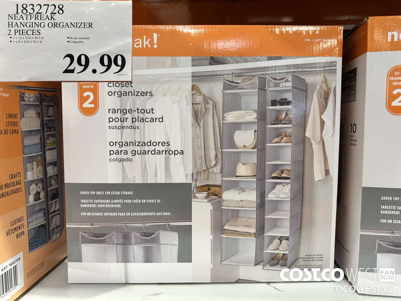 1832728 NEATFREAK HANGING ORGANIZER 2 PIECES $29.99