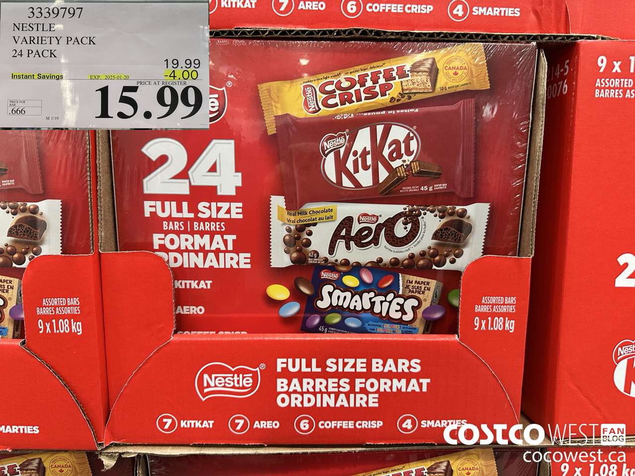 3339797 NESTLE VARIETY PACK 24 PACK ($4.00 INSTANT SAVINGS EXPIRES ON 2025-01-20) $15.99