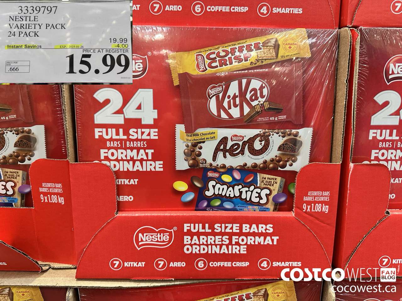3339797 NESTLE VARIETY PACK 24 PACK ($4.00 INSTANT SAVINGS EXPIRES ON 2025-01-26) $15.99