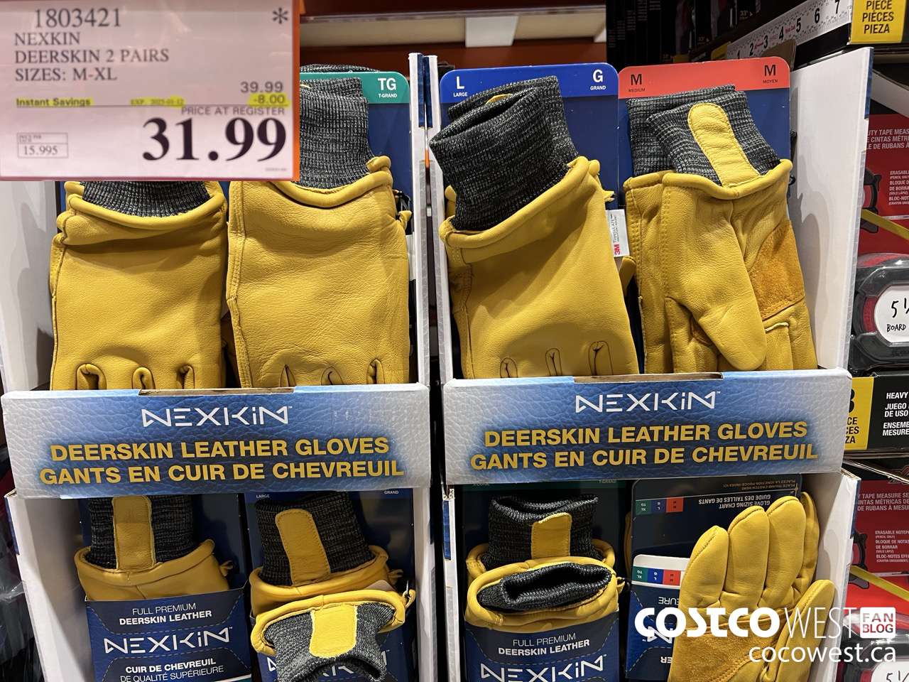 1803421 NEXKIN DEERSKIN 2 PAIRS SIZES: M-XL ($8.00 INSTANT SAVINGS EXPIRES ON 2025-01-12) $31.99