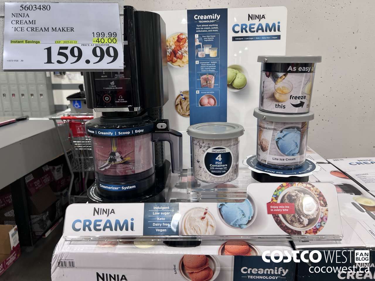 5603480 NINJA CREAMI ICE CREAM MAKER ($40.00 INSTANT SAVINGS EXPIRES ON 2025-01-12) $159.99