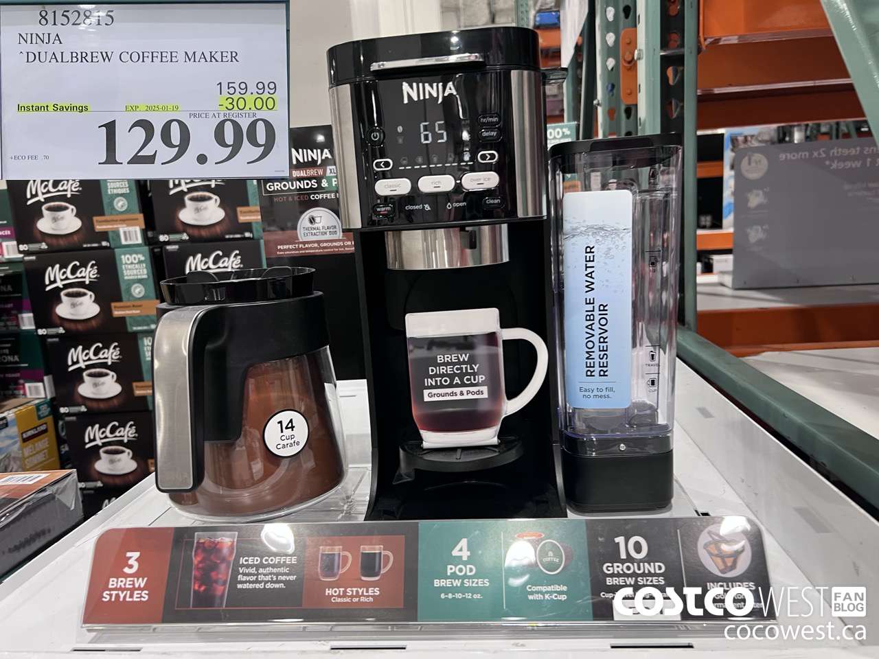 8152815 NINJA DUALBREW COFFEE MAKER ($30.00 INSTANT SAVINGS EXPIRES ON 2025-01-19) $129.99