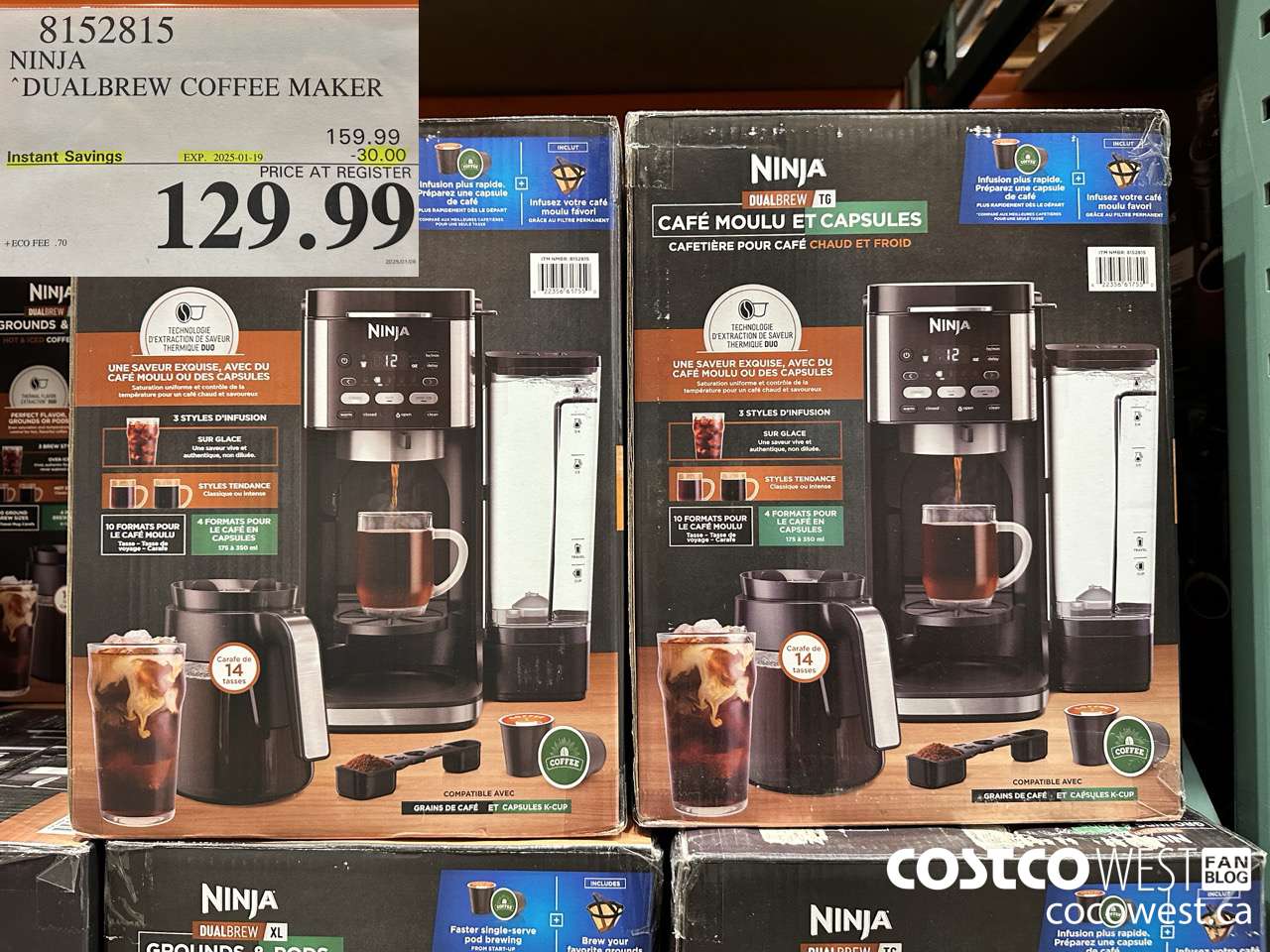 8152815 NINJA DUALBREW COFFEE MAKER ($30.00 INSTANT SAVINGS EXPIRES ON 2025-01-19) $129.99