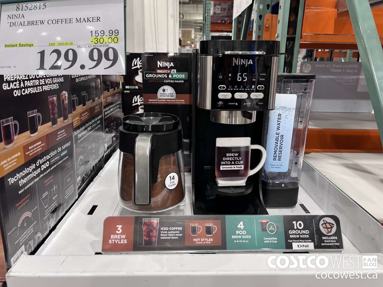 8152815 NINJA DUALBREW COFFEE MAKER ($30.00 INSTANT SAVINGS EXPIRES ON 2025-01-19) $129.99