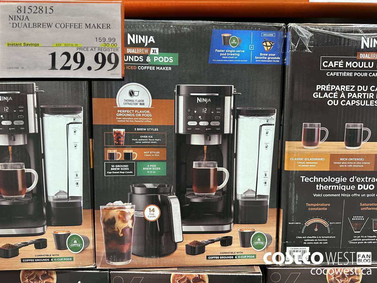 8152815 NINJA DUALBREW COFFEE MAKER ($30.00 INSTANT SAVINGS EXPIRES ON 2025-01-29) $129.99