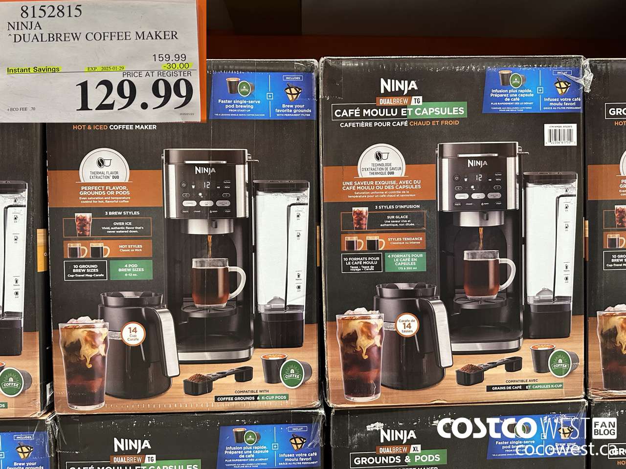 8152815 NINJA DUALBREW COFFEE MAKER ($30.00 INSTANT SAVINGS EXPIRES ON 2025-01-29) $129.99