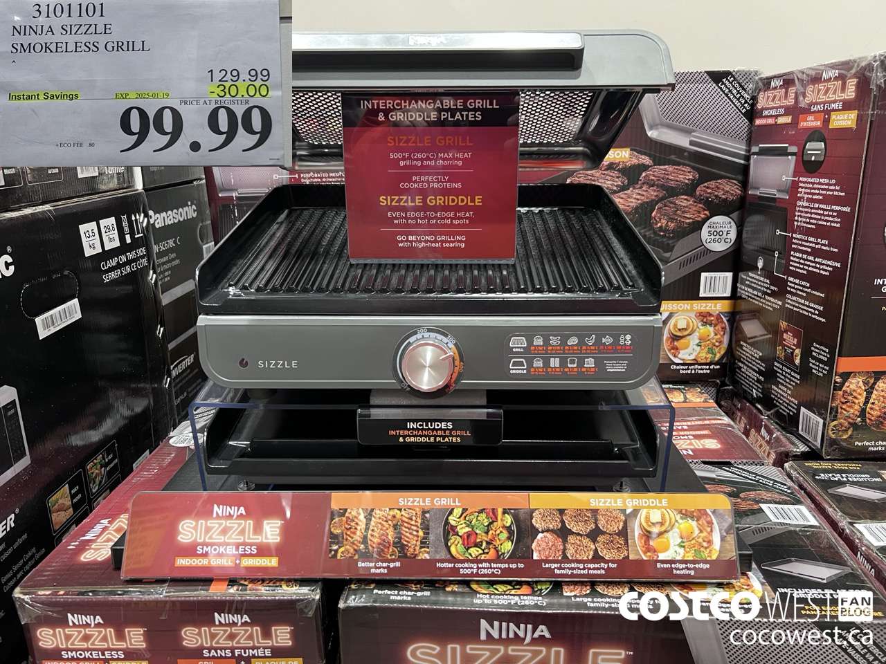 3101101 NINJA SIZZLE SMOKELESS GRILL ($30.00 INSTANT SAVINGS EXPIRES ON 2025-09-19) $99.99