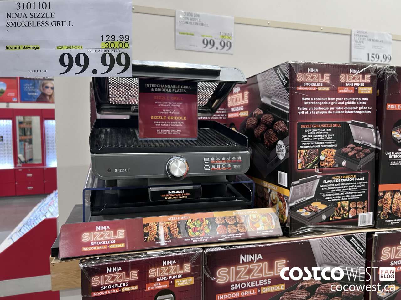3101101 NINJA SIZZLE SMOKELESS GRILL ($30.00 INSTANT SAVINGS EXPIRES ON 2025-01-19) $99.99