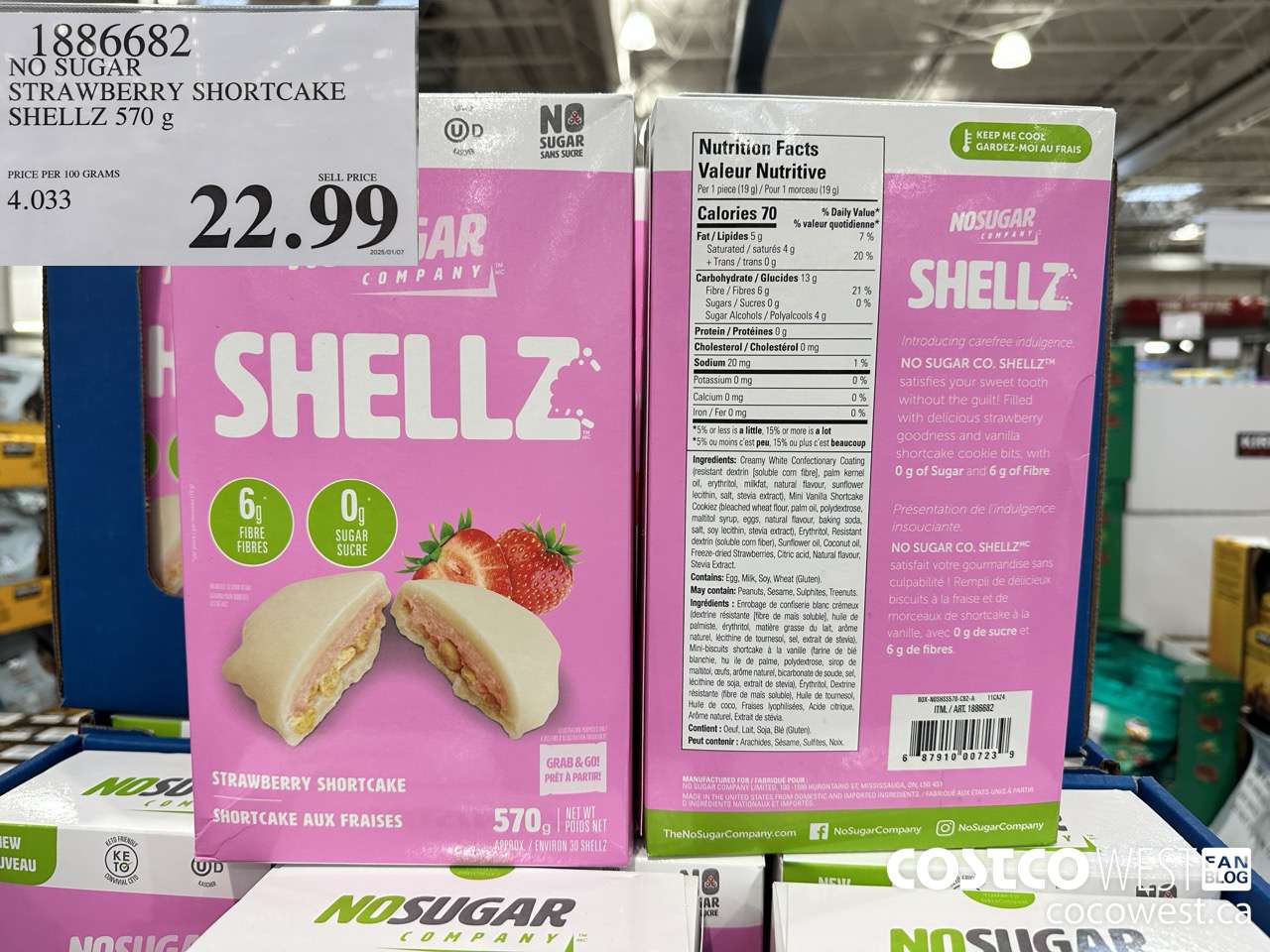 1886682 NO SUGAR STRAWBERRY SHORTCAKE SHELLZ 570G $22.99