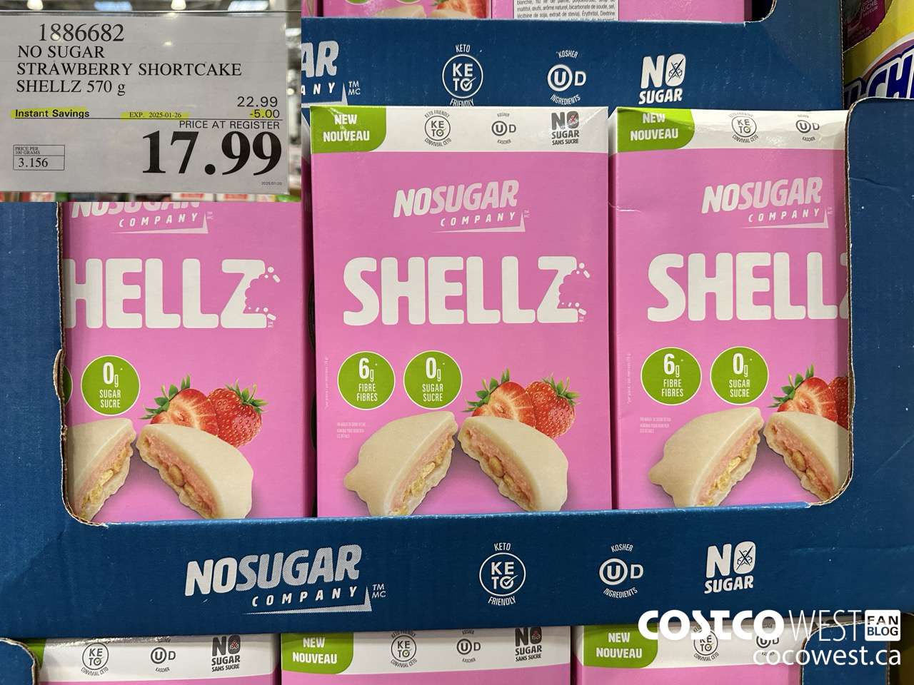 1885582 NO SUGAR STRAWBERRY SHORTCAKE SHELLZ 570G ($5.00 INSTANT SAVINGS EXPIRES ON 2025-01-26) $17.99