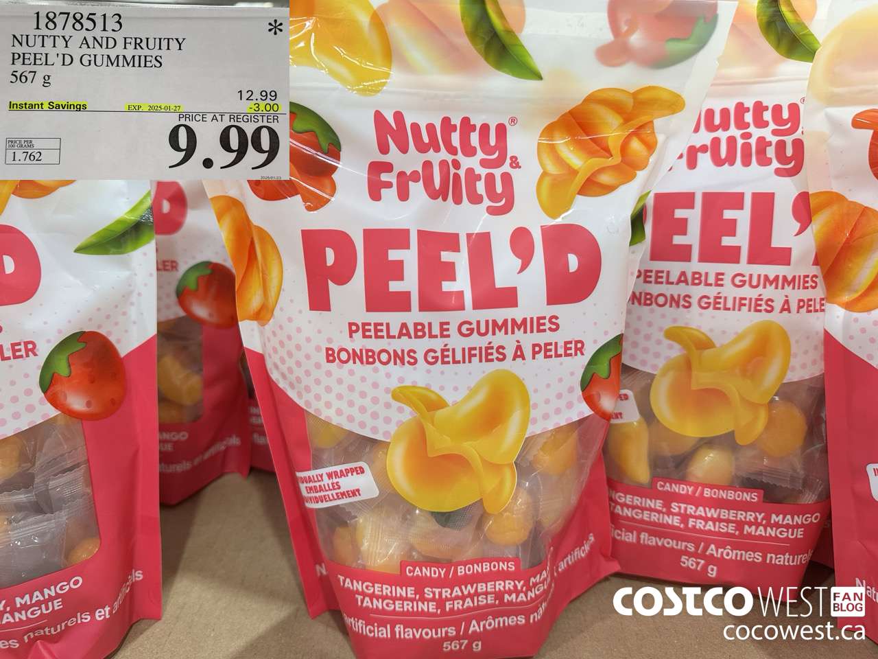 1878513 NUTTY AND FRUITY PEEL'D GUMMIES 567G ($3.00 INSTANT SAVINGS EXPIRES ON 2025-02-27) $9.99
