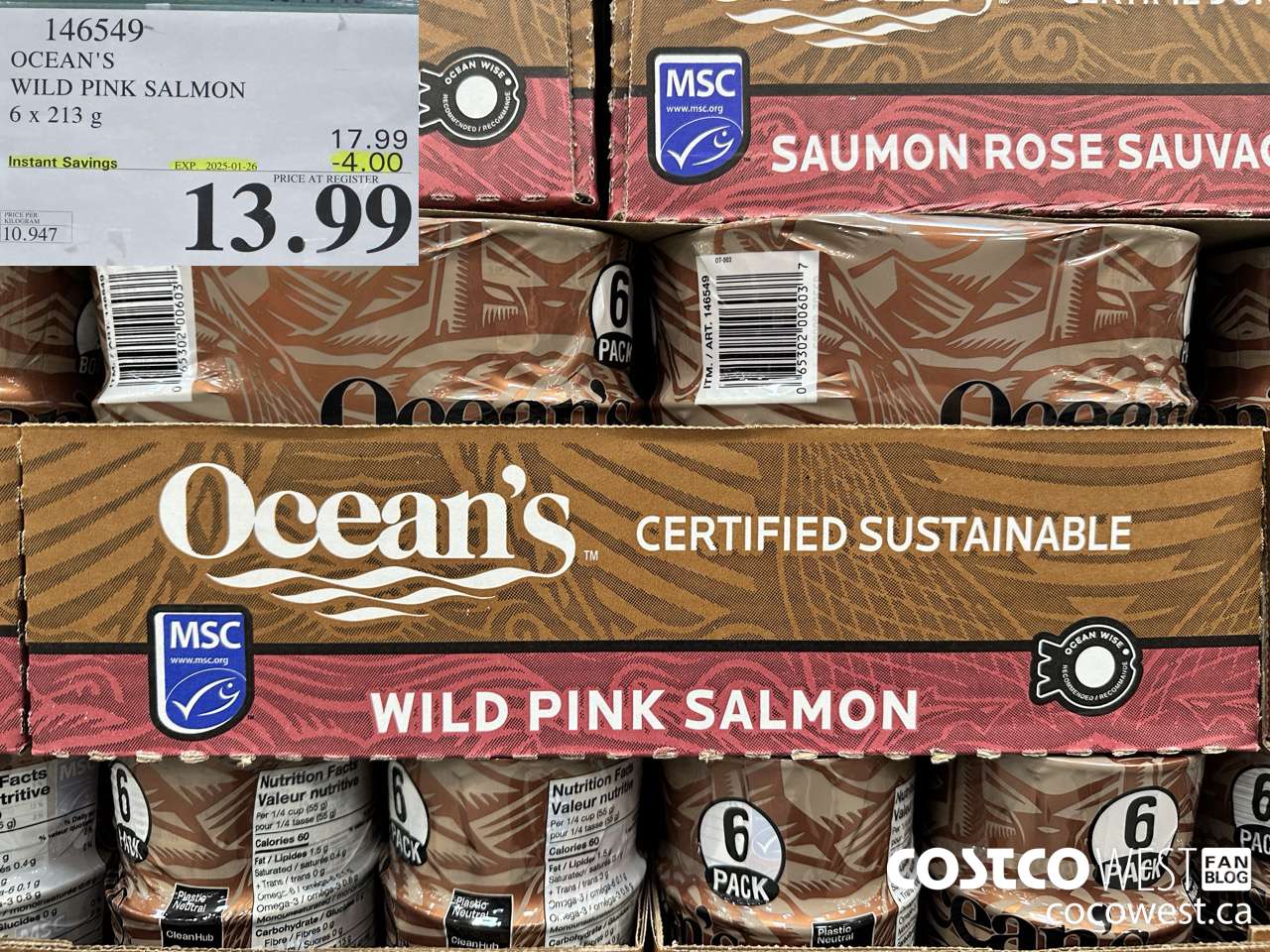 146549 OCEAN'S PINK SALMON 6 X 213 G ($4.00 INSTANT SAVINGS EXPIRES ON 2025-01-26) $13.99