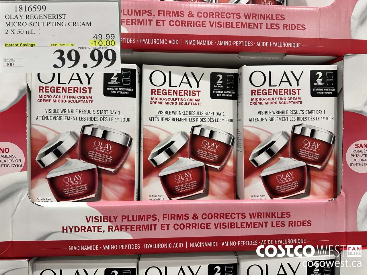 1816599 OLAY REGENERIST 2 X 50ML ($10.00 INSTANT SAVINGS EXPIRES ON 2025-01-26) $39.99