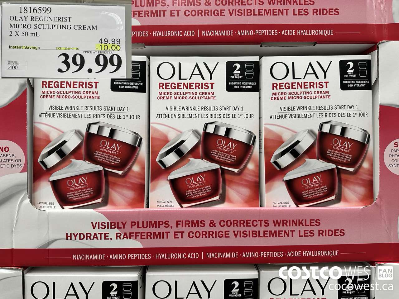 1816599 OLAY REGENERIST 2 X 50ML ($10.00 INSTANT SAVINGS EXPIRES ON 2025-01-26) $39.99