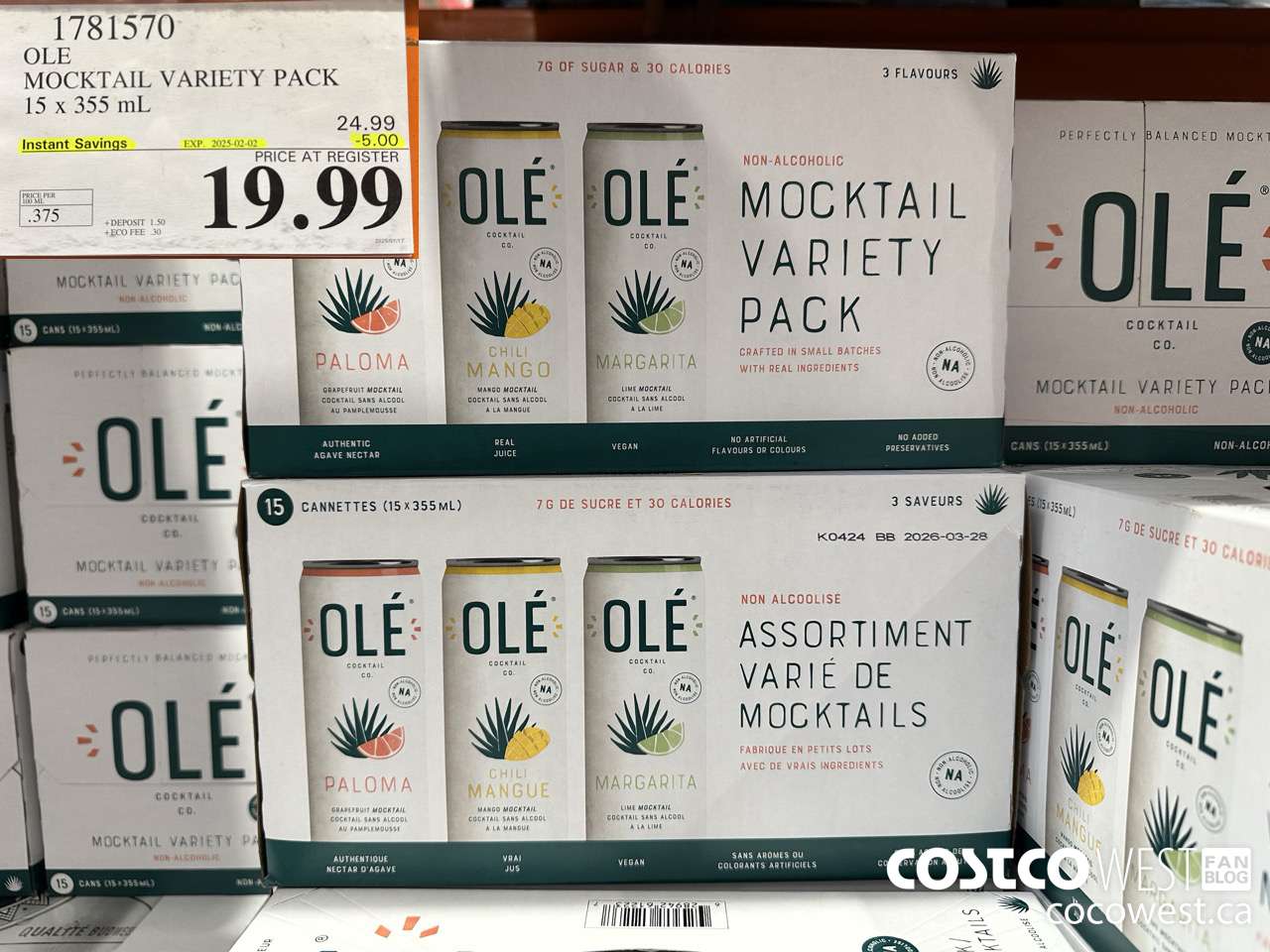 1781570 OLE MOCKTAIL VARIETY PACK 15 X 355 ML ($5.00 INSTANT SAVINGS EXPIRES ON 2025-02-02) $19.99