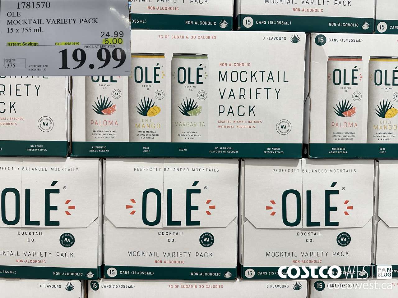 1781570 OLE MOCKTAIL VARIETY PACK 15 X 355 ML ($5.00 INSTANT SAVINGS EXPIRES ON 2025-02-02) $19.99
