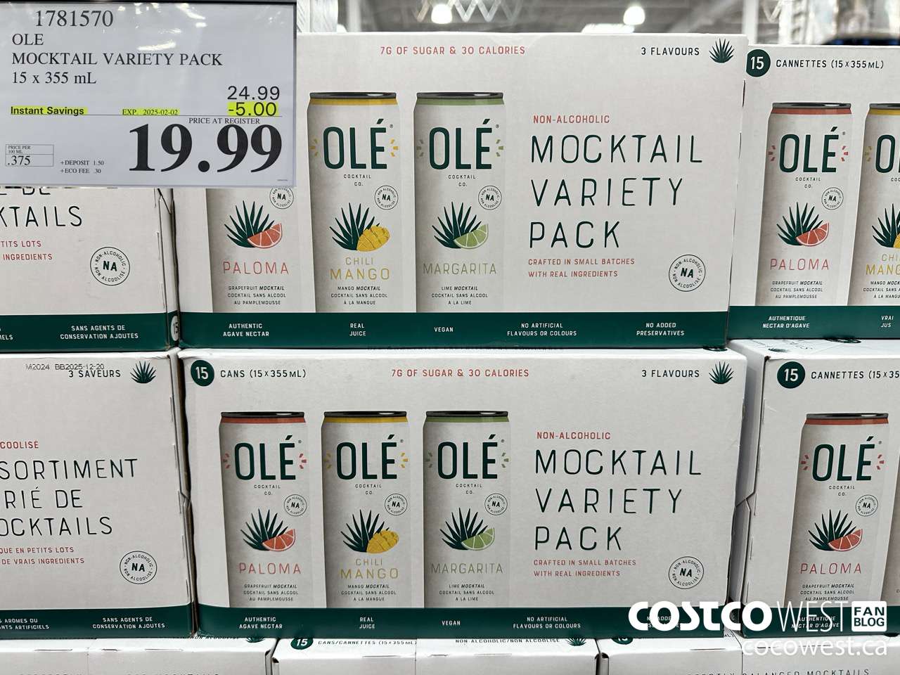 1781570 OLE MOCKTAIL VARIETY PACK 15 X 355 ML ($5.00 INSTANT SAVINGS EXPIRES ON 2025-02-02) $19.99