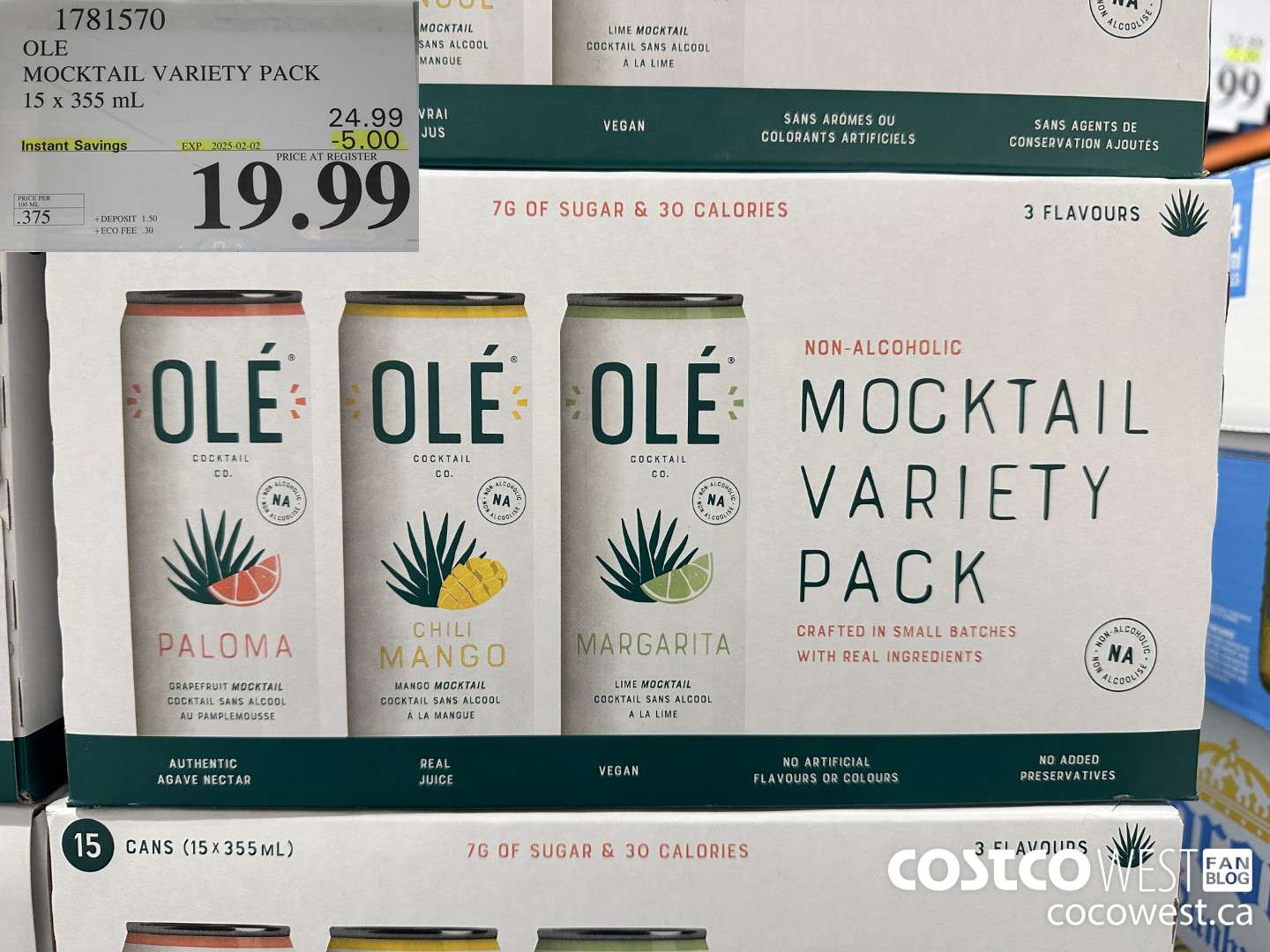 1781570 OLE MOCKTAIL VARIETY PACK 15 X 355 ML ($5.00 INSTANT SAVINGS EXPIRES ON 2025-02-02) $19.99