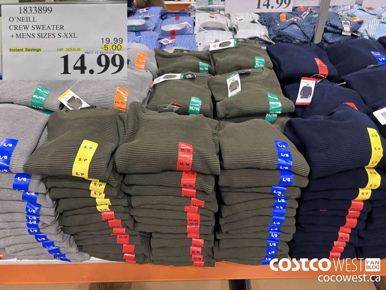 1833899 O'NEILL CREW SWEATER MENS SIZES S-XXL ($5.00 INSTANT SAVINGS EXPIRES ON 2025-01-26) $14.99