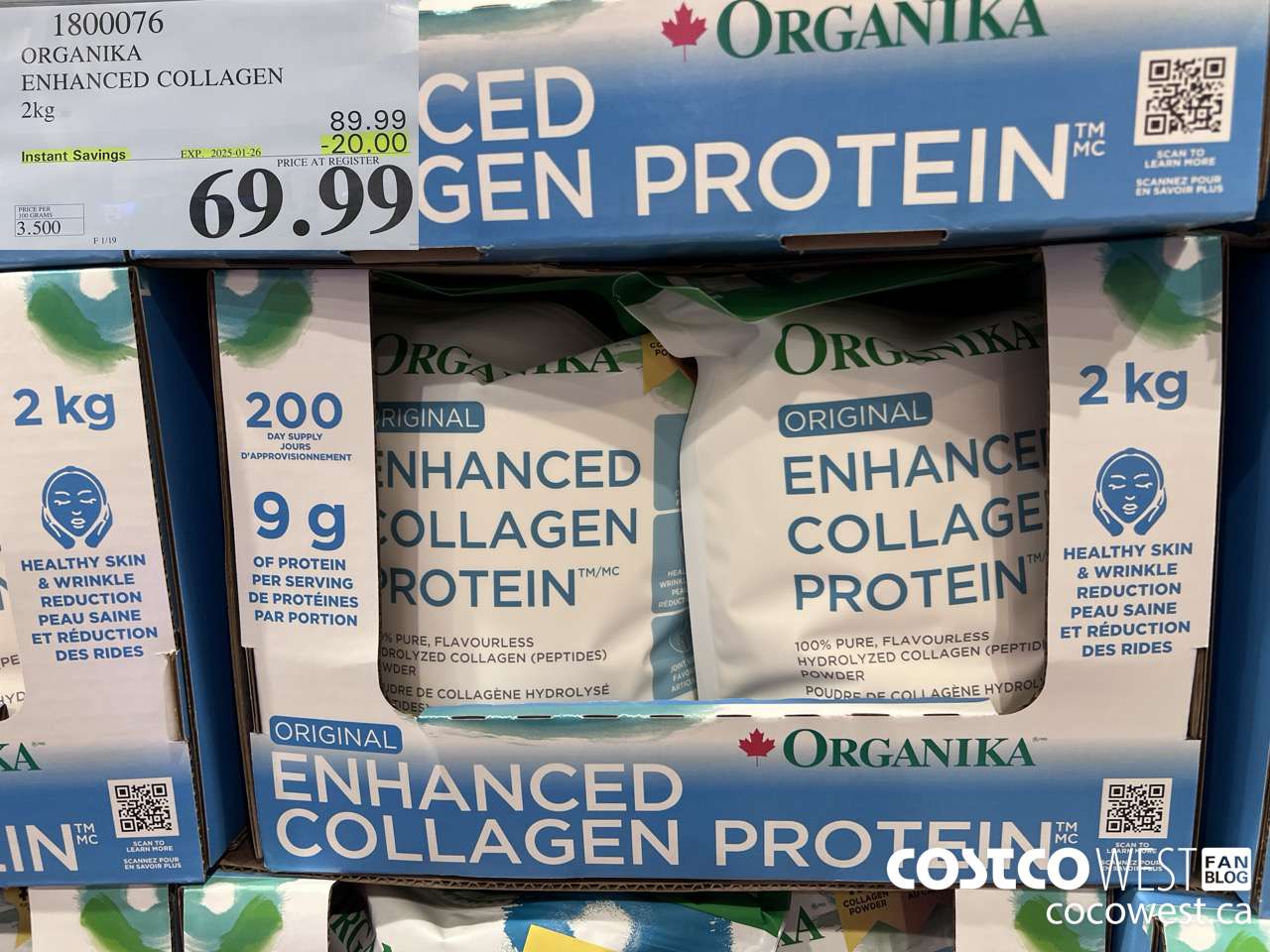 1800076 ORGANIKA ENHANCED COLLAGEN 2KG ($20.00 INSTANT SAVINGS EXPIRES ON 2025-01-26) $69.99