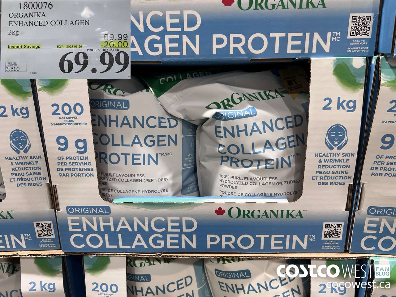 1800076 ORGANIKA ENHANCED COLLAGEN 2KG ($20.00 INSTANT SAVINGS EXPIRES ON 2025-01-26) $69.99