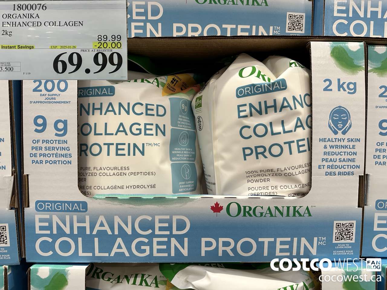 1800076 ORGANIKA ENHANCED COLLAGEN 2KG ($20.00 INSTANT SAVINGS EXPIRES ON 2025-01-26) $69.99