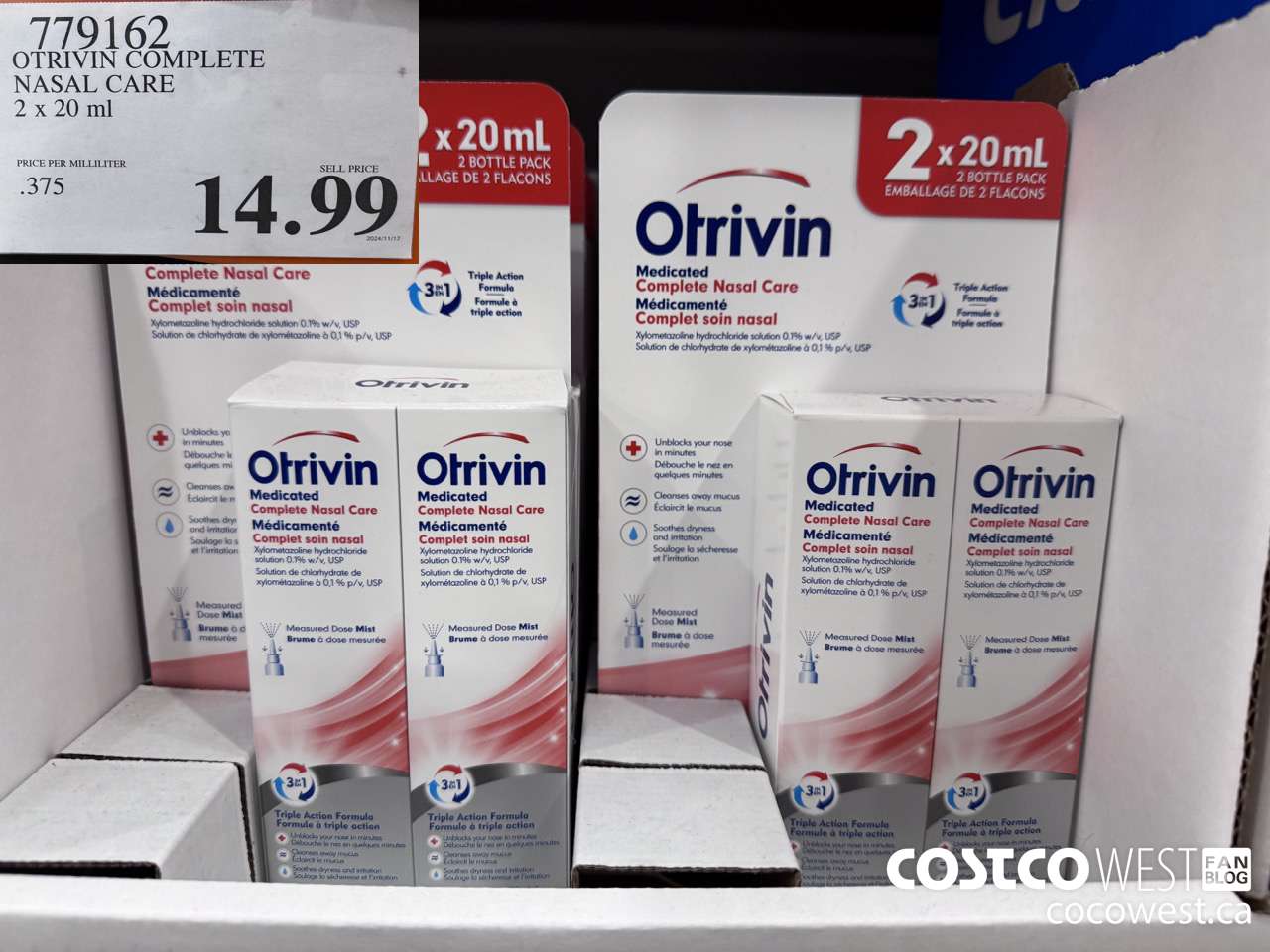 779162 OTRAVIN COMPLETE NASAL CARE 2 X 20ML $14.99