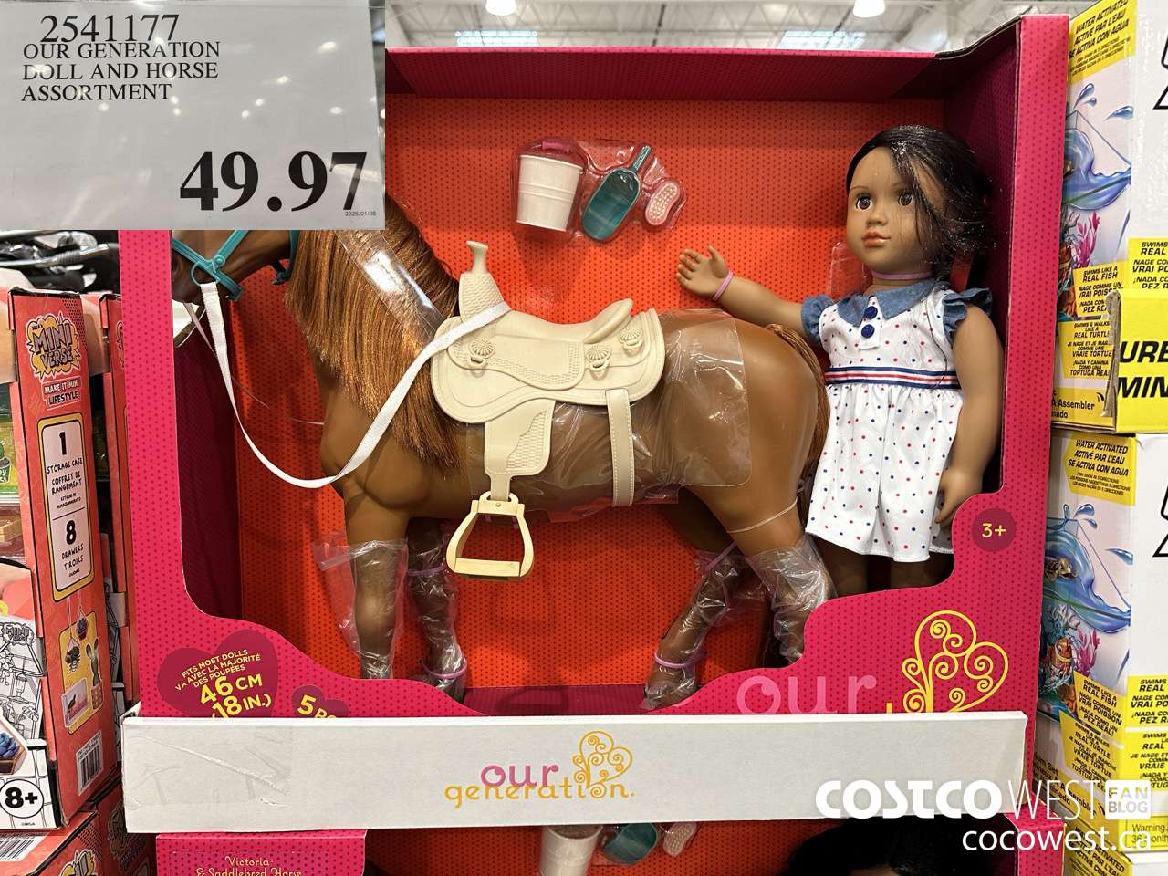 2541177 OUR GENERATION DOLL AND HORSE ASSORTMENT $49.97