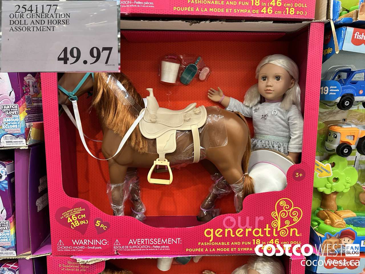 2541177 OUR GENERATION DOLL AND HORSE ASSORTMENT $49.97