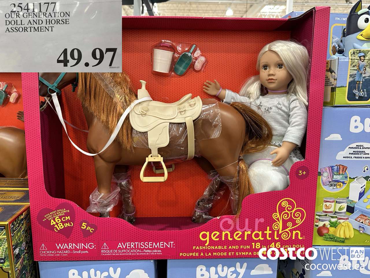 2541177 OUR GENERATION DOLL AND HORSE ASSORTMENT $49.97