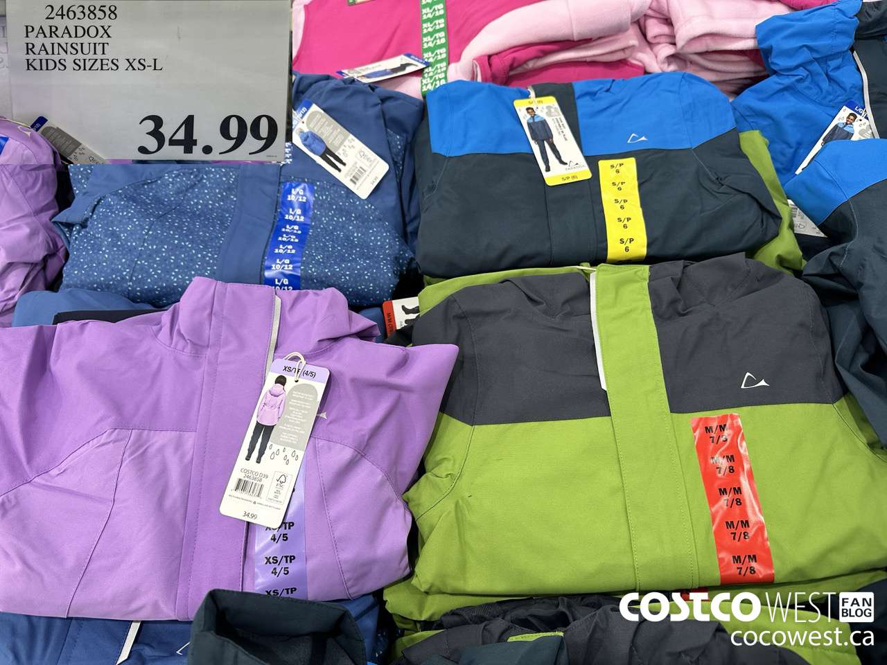 2463858 PARADOX RAINSUIT KIDS SIZES XS-L $34.99