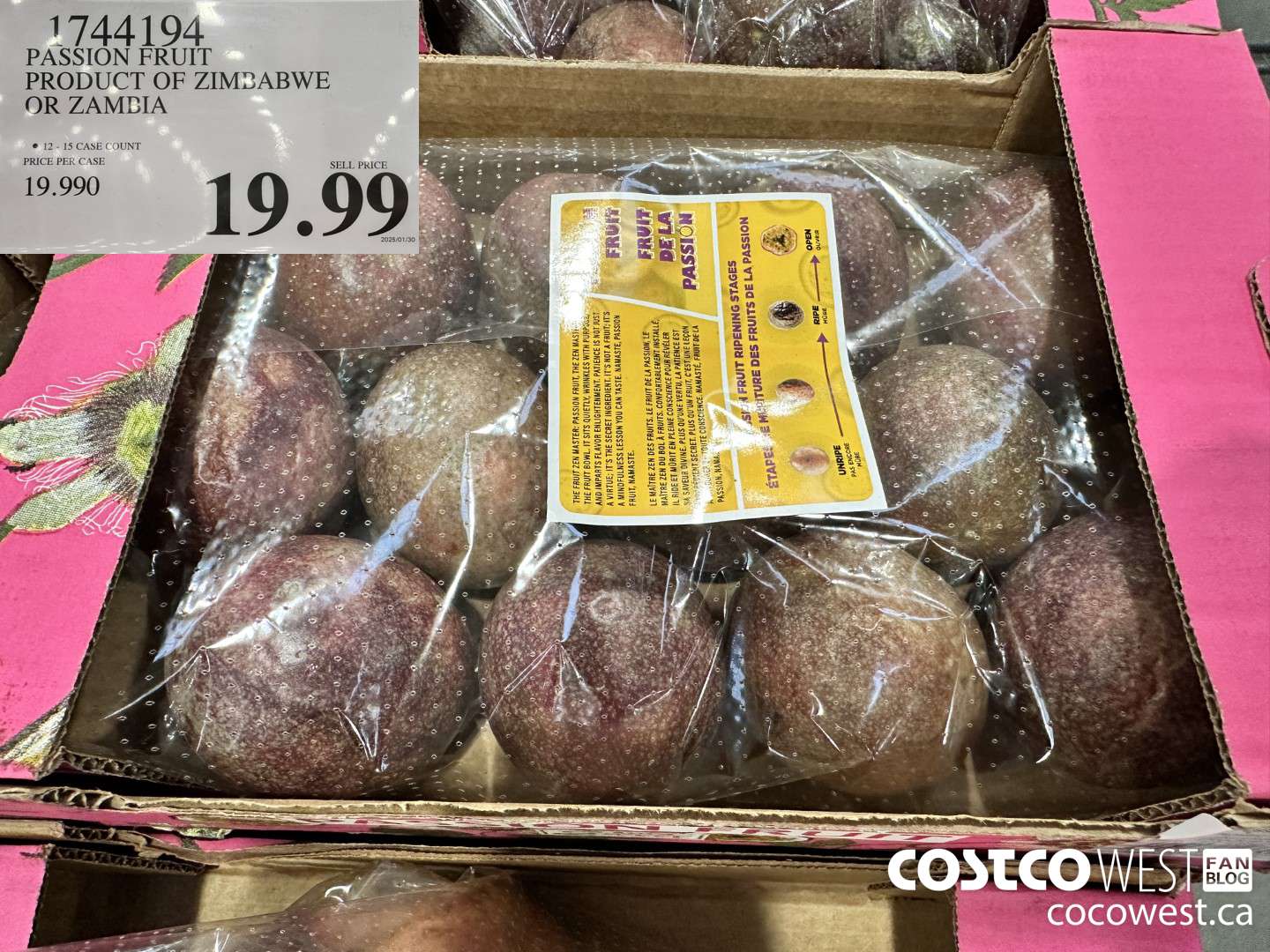 1744194 PASSION FRUIT PRODUCT OF ZIMBABWE $19.99