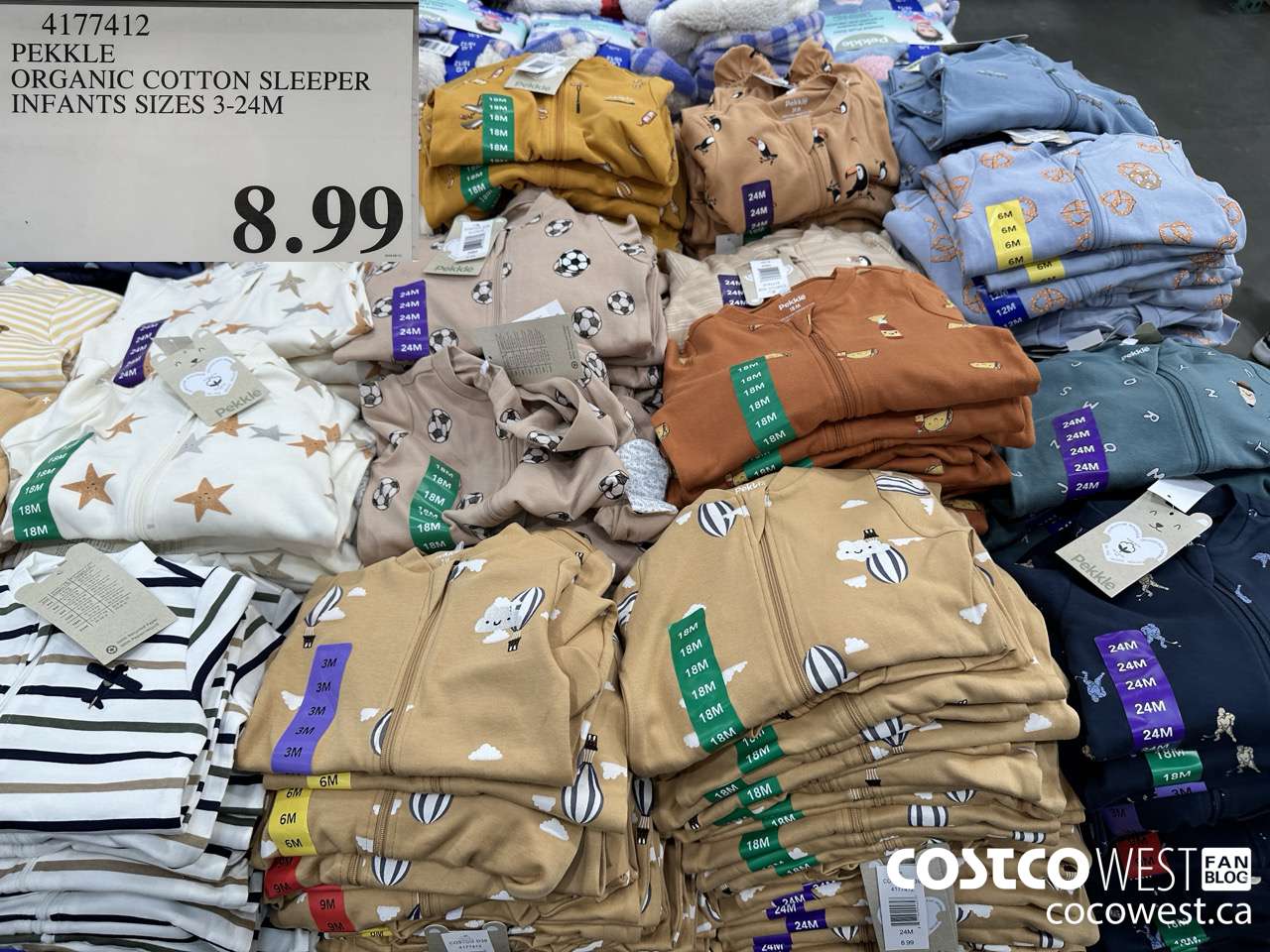 4177412 PEKKLE ORGANIC COTTON SLEEPER INFANTS SIZES 3-24M $8.99