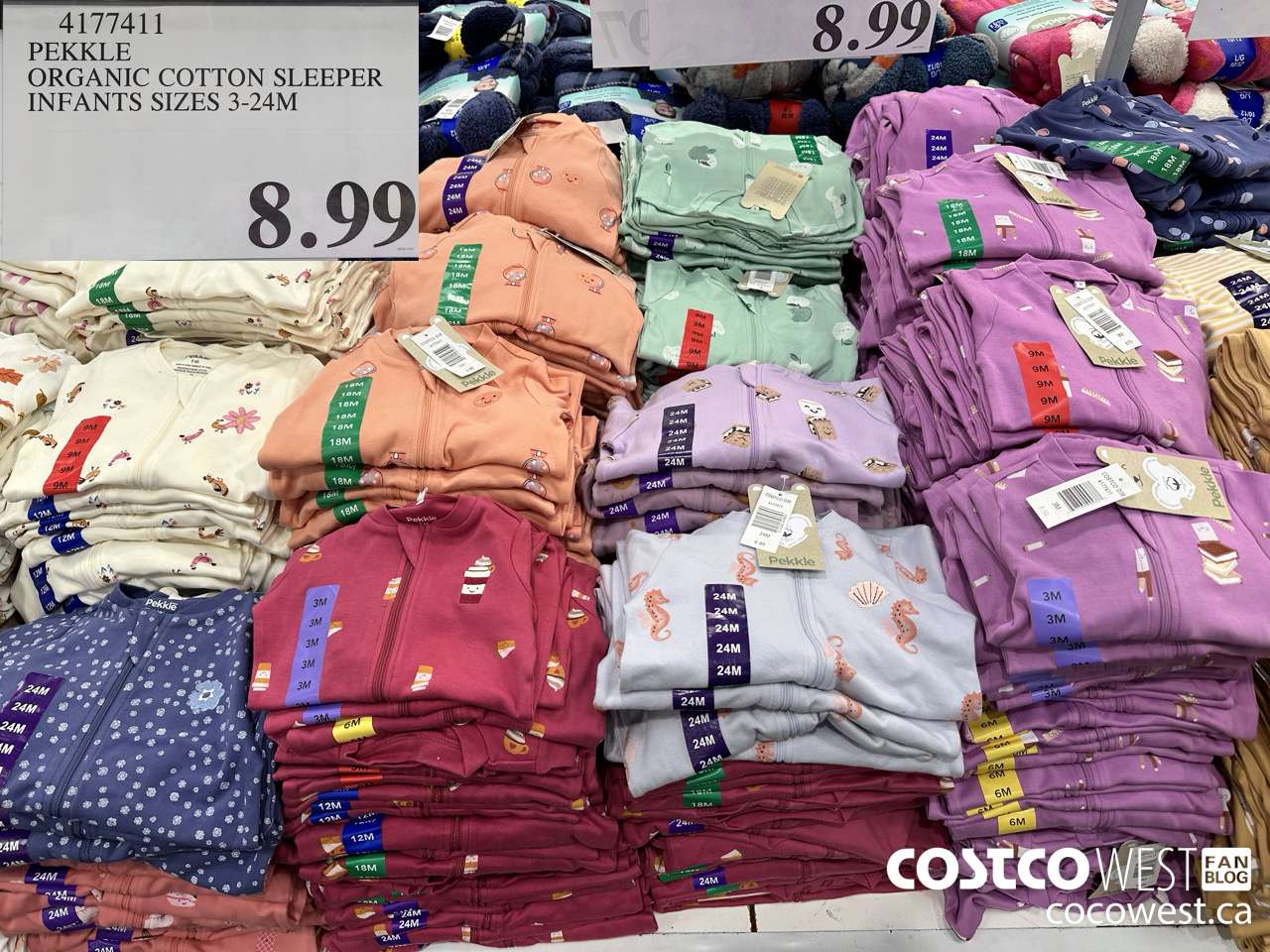 4177411 PEKKLE ORGANIC COTTON SLEEPER INFANTS SIZES 3-24M $8.99