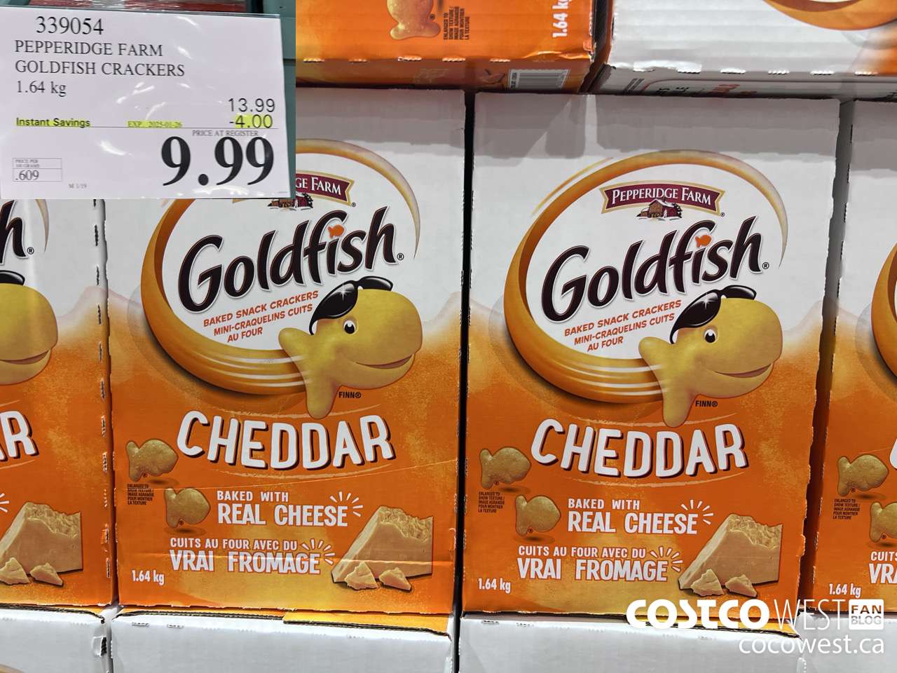 339054 PEPPERIDGE FARM GOLDFISH CRACKERS 1.64 kg ($4.00 INSTANT SAVINGS EXPIRES ON 2025-01-26) $9.99
