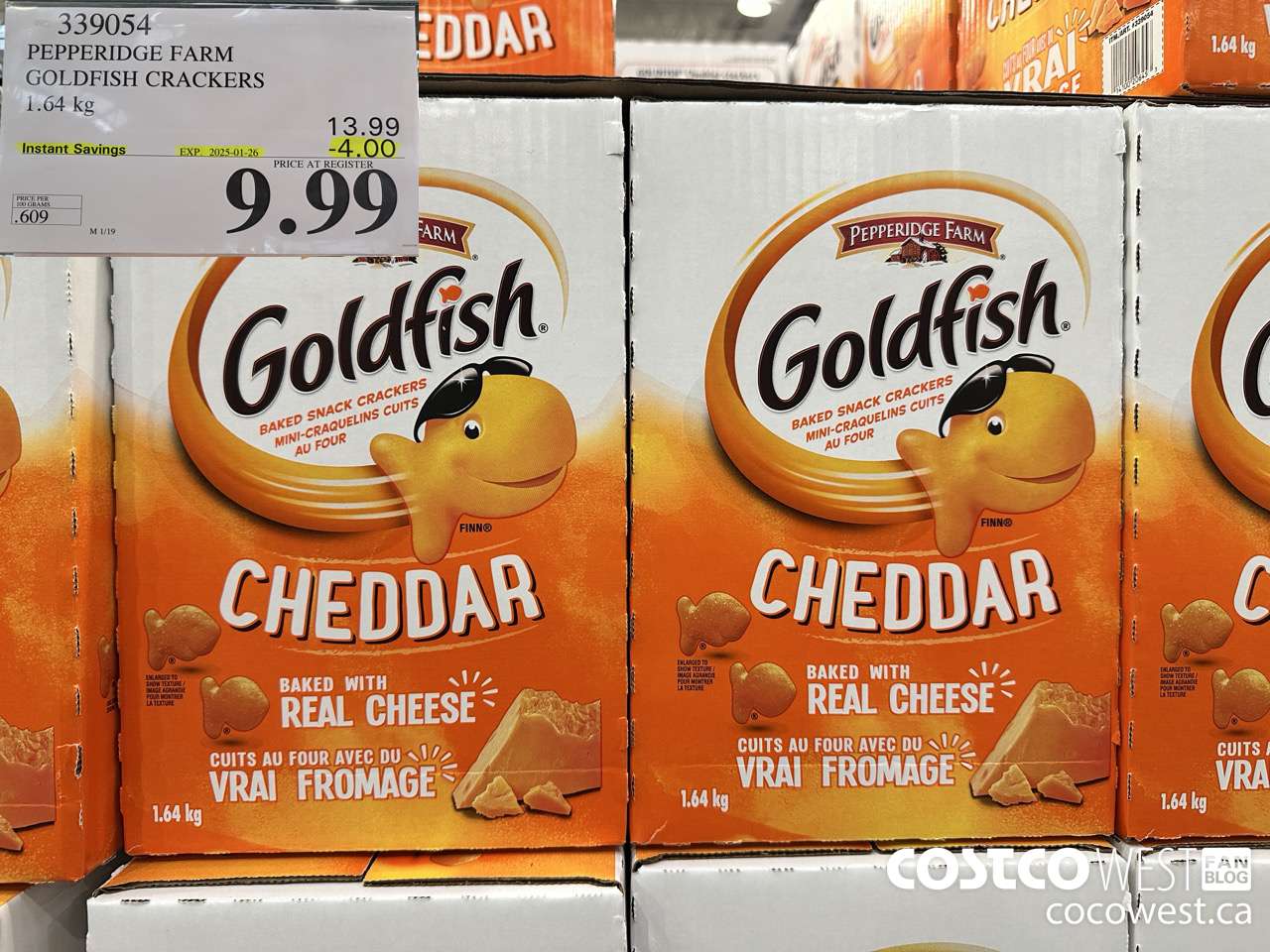 339054 PEPPERIDGE FARM GOLDFISH CRACKERS 1.64 kg ($4.00 INSTANT SAVINGS EXPIRES ON 2025-01-26) $9.99