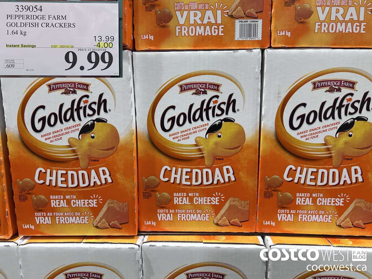 339054 PEPPERIDGE FARM GOLDFISH CRACKERS 1.64 kg ($4.00 INSTANT SAVINGS EXPIRES ON 2025-01-26) $9.99