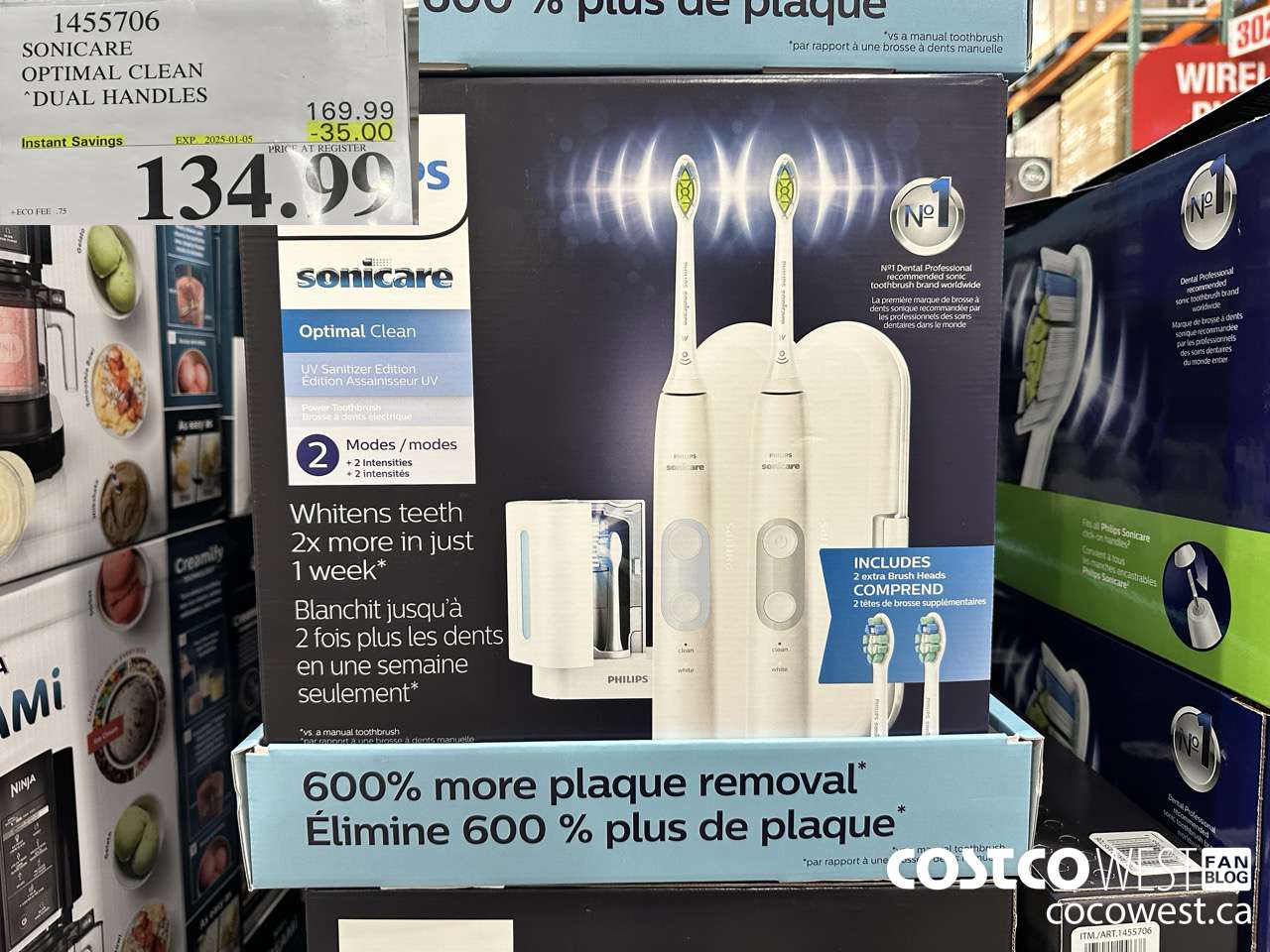 1455706 PHILIPS/SONICARE OPTIMAL CLEAN DUAL HANDLES ($35.00 INSTANT SAVINGS EXPIRES ON 2025-01-05) $134.99