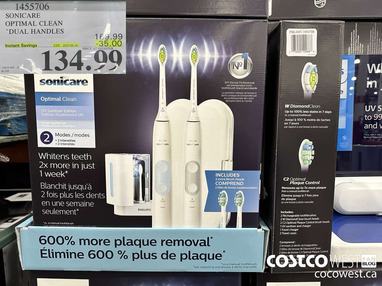 1455706 PHILIPS/SONICARE OPTIMAL CLEAN DUAL HANDLES ($35.00 INSTANT SAVINGS EXPIRES ON 2025-02-16) $134.99