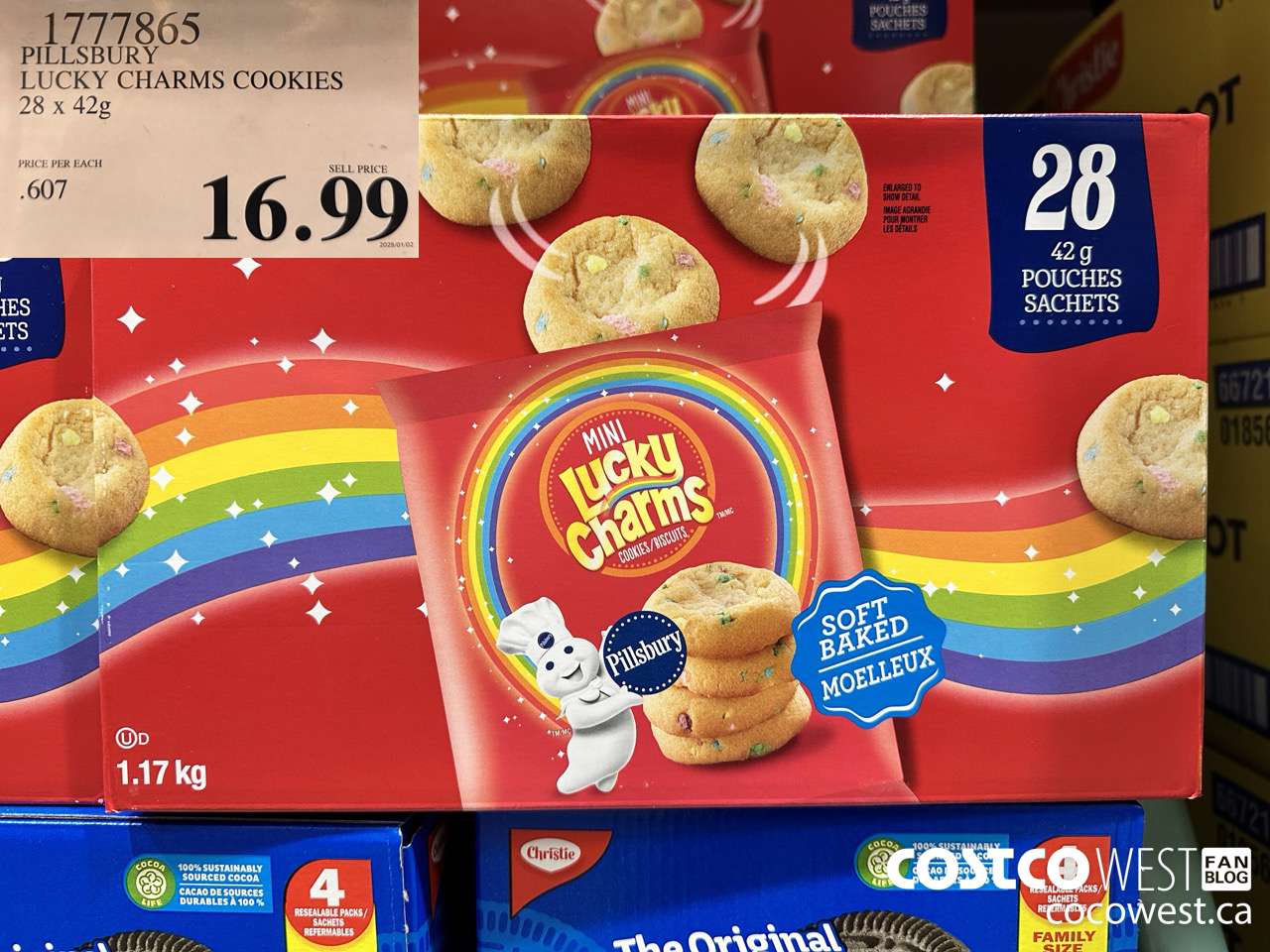 1777865 PILLSBURY LUCKY CHARMS COOKIES 28 X 42G $16.99