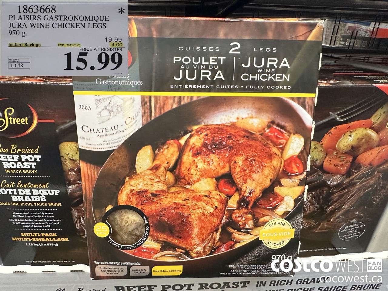 1863668 PLAISIRS GASTRONOMIQUE JURA WINE CHICKEN LEGS 970G ($4.00 INSTANT SAVINGS EXPIRES ON 2025-02-02) $15.99