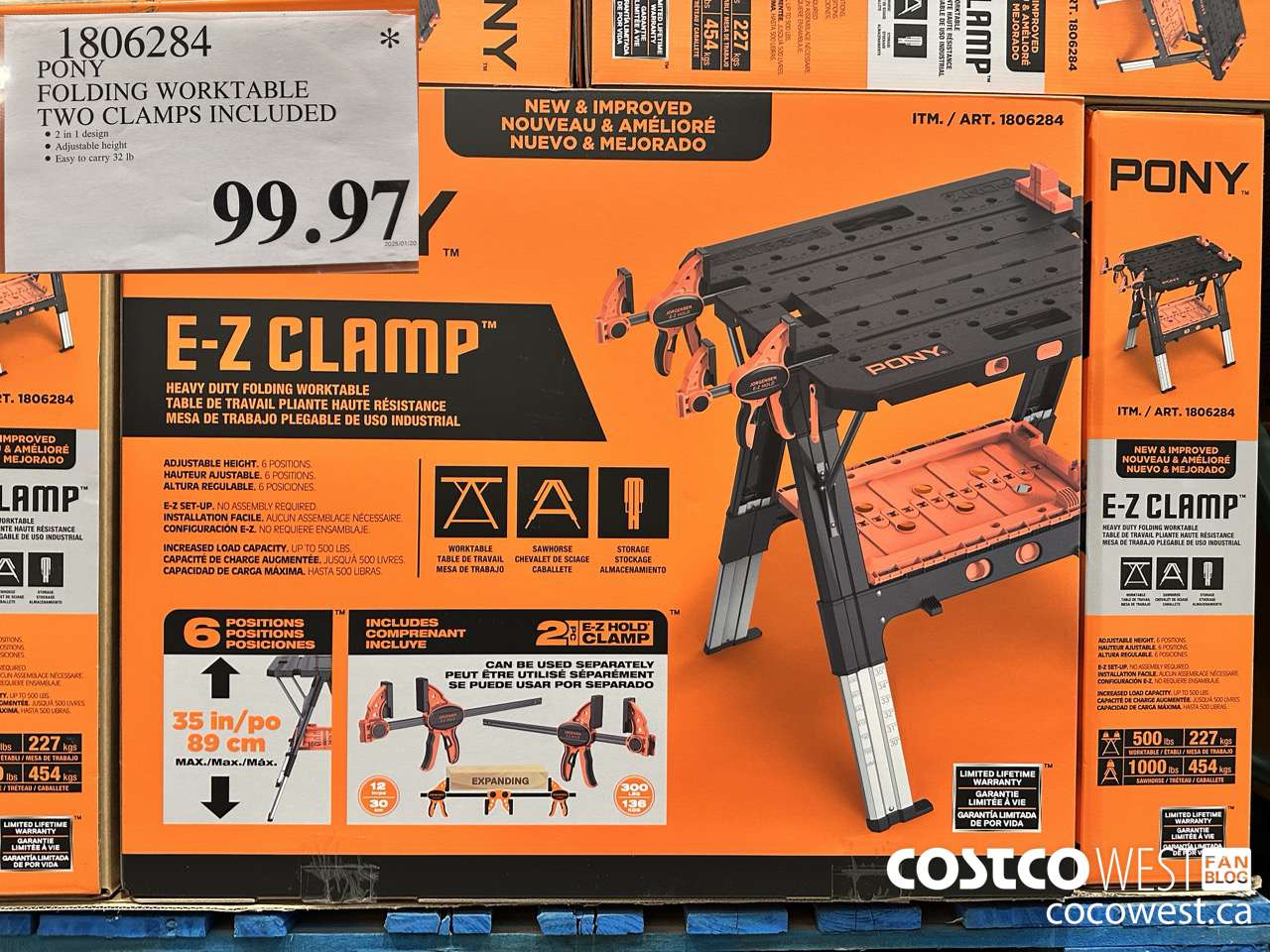 1806284 PONY FOLDING WORKTABLE TWO CLAMPS INCLUDED $99.97