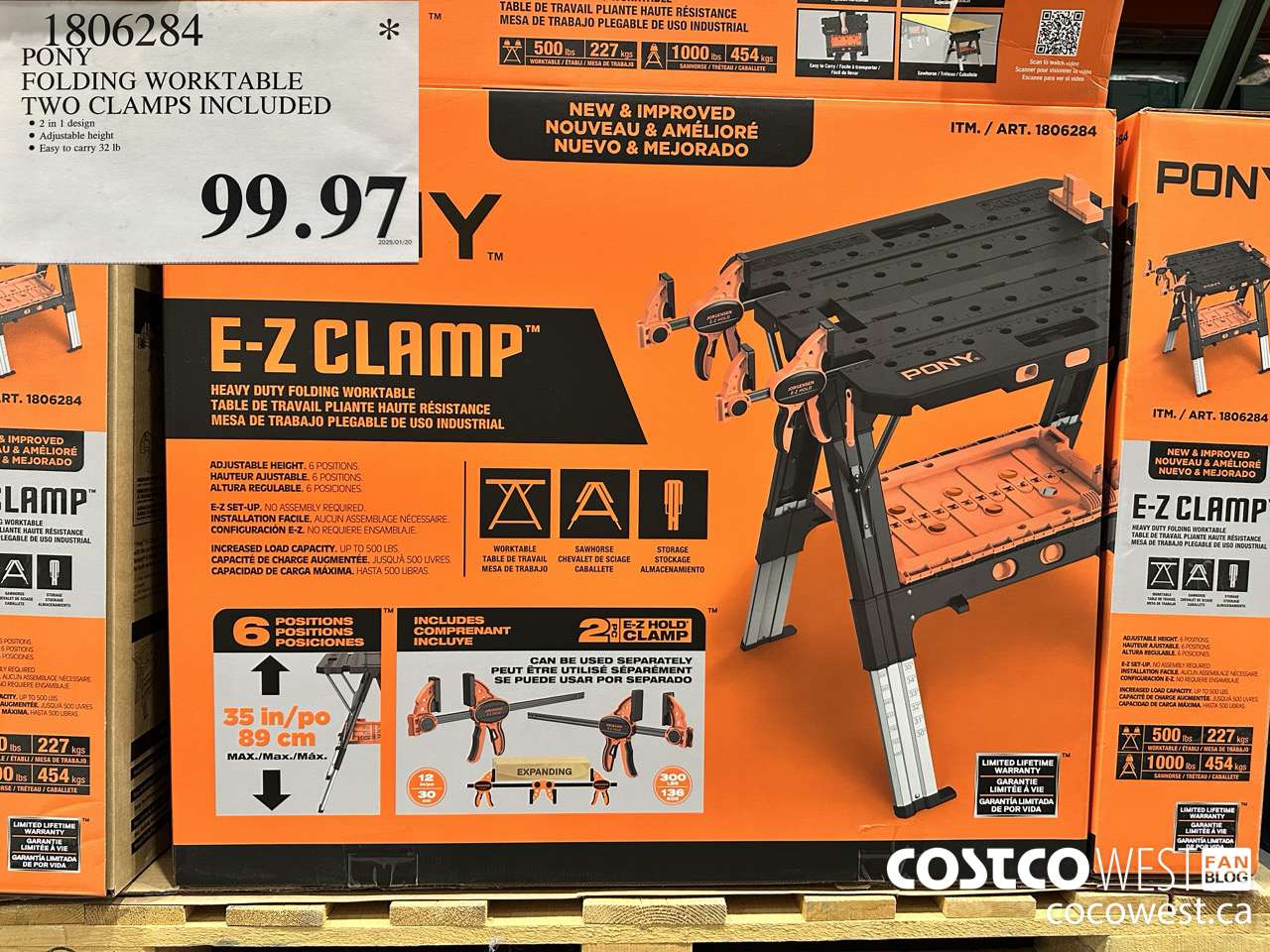 1806284 PONY FOLDING WORKTABLE TWO CLAMPS INCLUDED $99.97