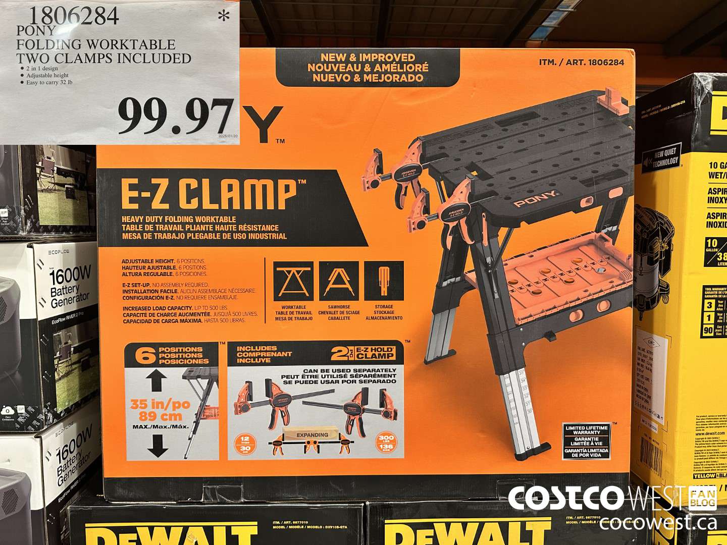 1806284 PONY FOLDING WORKTABLE TWO CLAMPS INCLUDED $99.97