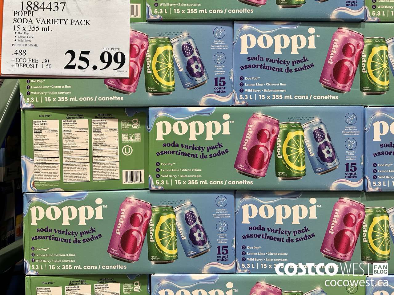 1884437 POPPI SODA VARIETY PACK 15 X 355ML $25.99