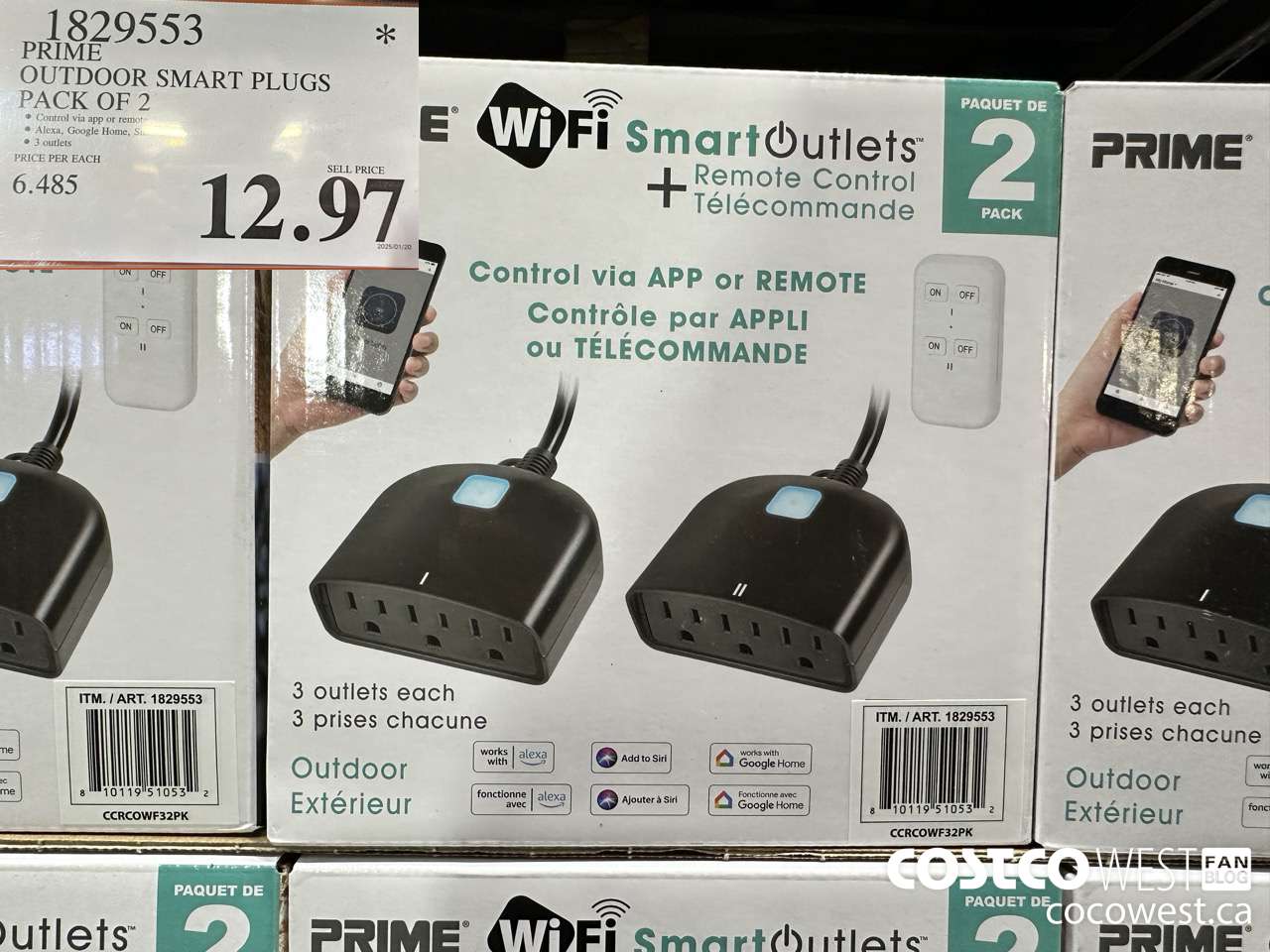 1829553 PRIME OUTDOOR SMART PLUGS PACK OF 2 $12.97